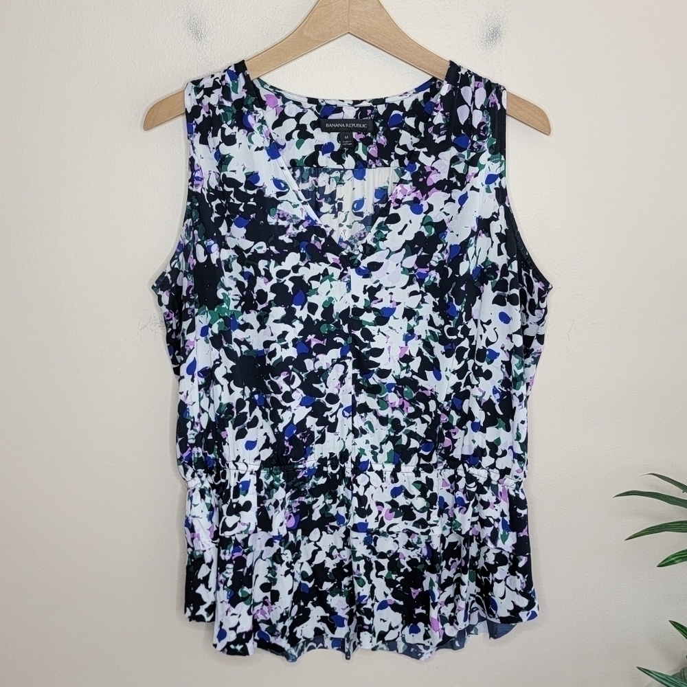 Banana Republic | Colorful Floral Sleeveless Tank Blouse Size Medium